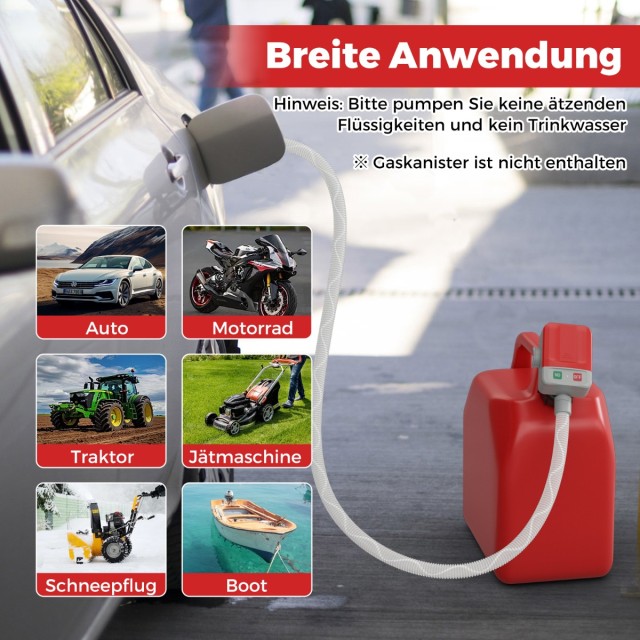 Costway Αντλία Μεταφοράς Καυσίμου με Αισθητήρα Αυτόματης Διακοπής κ...