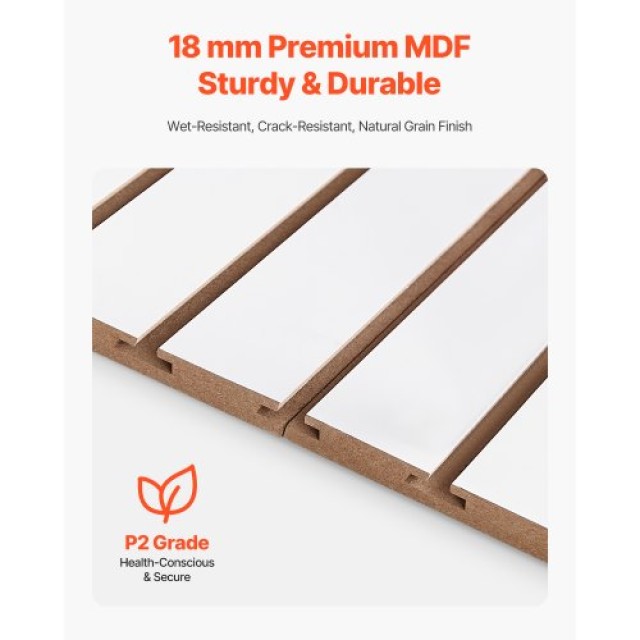VEVOR Λευκός Πάνελ Σλατ Τοίχου MDF 4x4 ft για Γκαράζ με Μοντέρνο Σχεδιασμό BTQBXWB16SQF0BHOKV0
