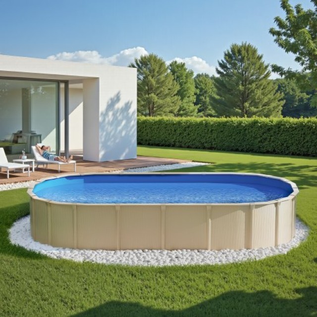 VEVOR Επικάλυψη Επένδυσης Πισίνας Οβάλ 24 x 12.3ft για Ύψος Τοίχου 52in YCNCCSOVAL73H36L9V0