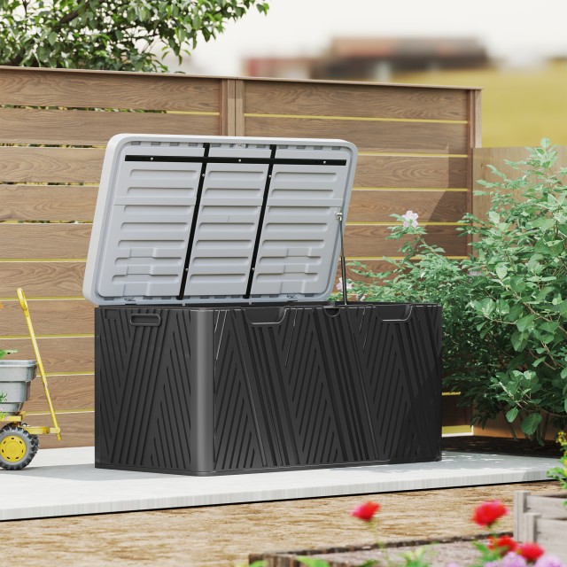 Outsunny Πάγκος Κοντενιτόρε 380L σε HDPE με 2 Πλαϊνές Λαβές και Αέρ...