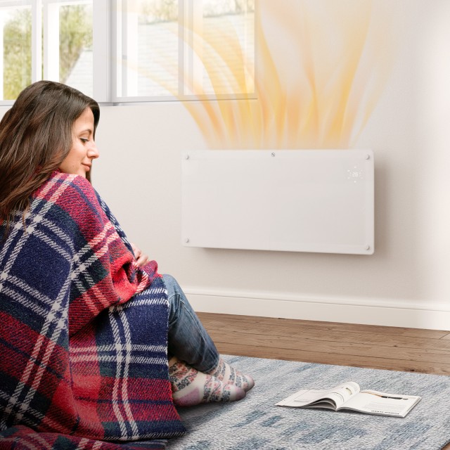 HOMCOM  Θερμαντικό Σώμα Μεταφοράς 2000W με Ρυθμιζόμενη Θερμοκρασία, Τηλεχειριστήριο και Χρονοδιακόπτη, 87x21.5x44.5 cm, Λευκό  820-421V92WT
