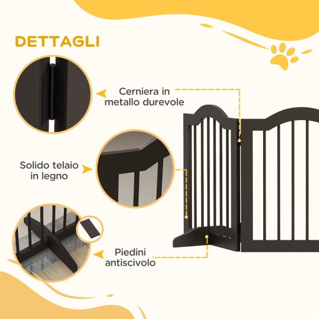 PawHut Πτυσσόμενο Ξύλινο Φράγμα για Σκύλους με 3 Τμήματα, 154.5x29....