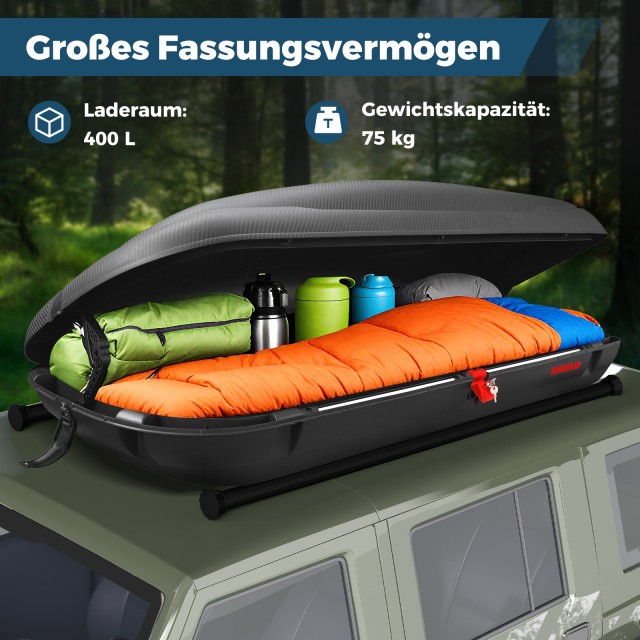 Costway Μαύρη Σκληρή Θήκη Οροφής Αυτοκινήτου με Κλειδιά Ασφαλείας 4... Costway Μαύρη Σκληρή Θήκη Οροφής Αυτοκινήτου με Κλειδιά Ασφαλείας 4...