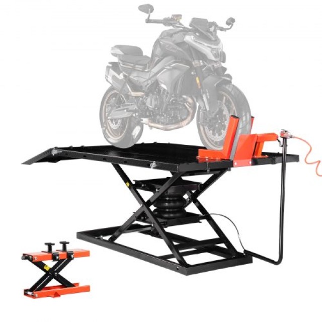 VEVOR Πνευματικός Αναβατόρι Μοτοσυκλέτας 1500lb με Αποσπώμενο Πάγκο...