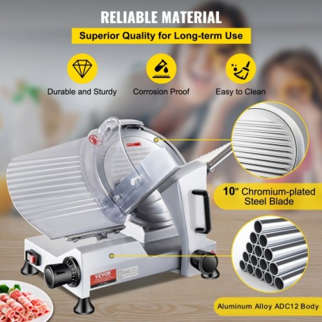 Ηλεκτρικός Κόφτης Κρέατος VEVOR 240W, 10 Λεπίδα, Ρυθμιζόμενο Πάχος  SYDRQPJ240W1ZUOPAV2