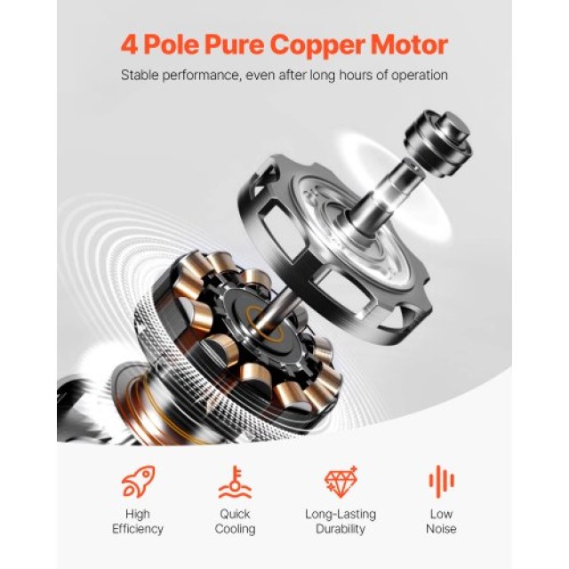VEVOR Αντλία Κενού 3.5 CFM HVAC Μονοβάθμια Περιστροφική Πτερωτή με Συμπεριλαμβανόμενο Λάδι ZKBLJDJ14HP3PN8VEV2