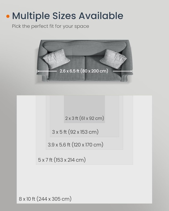 SONGMICS HOME Χαλί 60x90 εκ., Αντιολισθητικό, Πλενόμενο, Παραδοσιακό Vintage Στυλ 