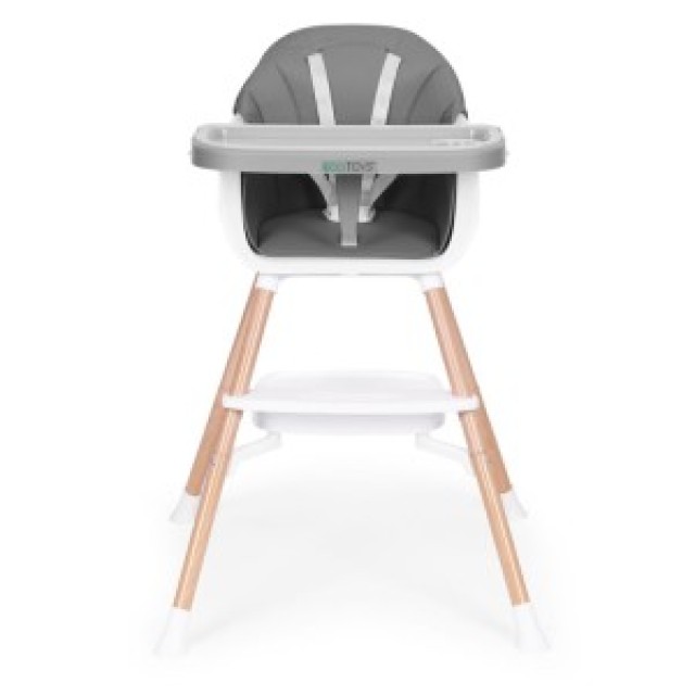 ECOTOYS Καρεκλάκι φαγητού και καθισματάκι 2 σε 1 για παιδιά, γκρι H...