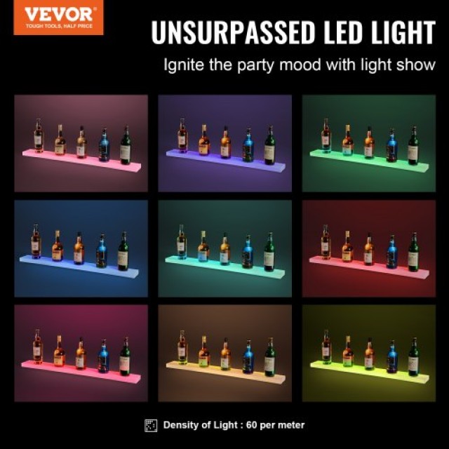 Ράφι Μπουκαλιών με LED Φωτισμό VEVOR 40 για Μπαρ Σπιτιού  ZTXLEDJPZ...