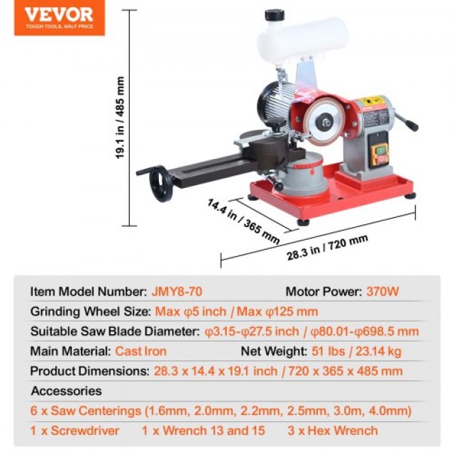 Ακονιστής Δίσκων VEVOR 370W 3600RPM με Δοχείο Νερού 5  YJPMGJZSYJPM...