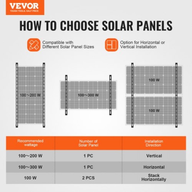 VEVOR  41 Ρυθμιζόμενες Βάσεις Ηλιακών Πάνελ 0-90°  KDJSJJ41IN00A6GZ7V0
