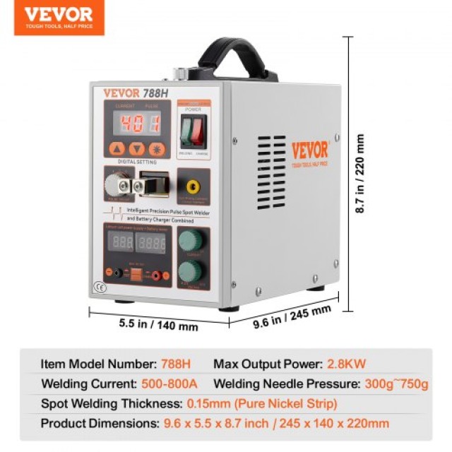 Συγκολλητής Μπαταριών VEVOR 788H & Φορτιστής 2 Λειτουργίες  BYQDCDHJX015TCK0CV2
