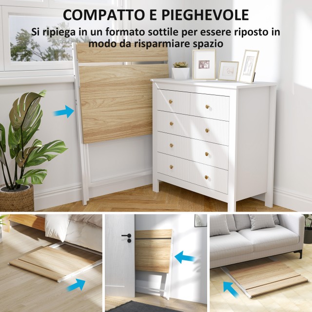HOMCOM Πτυσσόμενο Γραφείο με Ράφι για Οθόνη, 81.5x62x86.5 εκ., Ξύλο...
