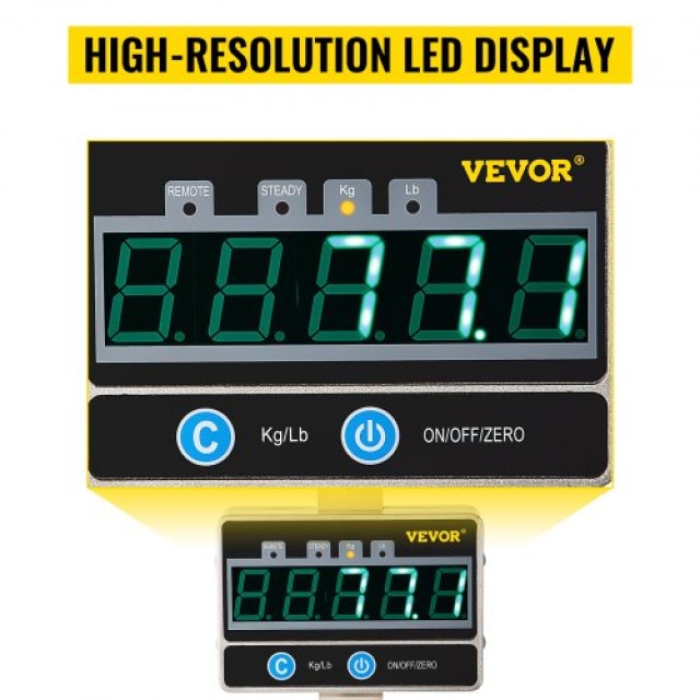VEVOR Ψηφιακός Γερανός Ζυγός 1000KG 2200LBS με Οθόνη LED Αλουμινίου...