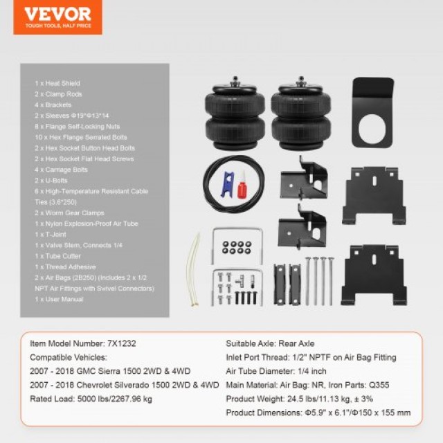 Σετ Αερανάρτησης VEVOR για Chevrolet Silverado/GMC Sierra 1500 (2007-2018)  AQQNXJTJ2007GGVSVV0