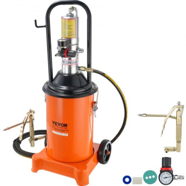 Αντλία Γράσου VEVOR 12L, Αεροκίνητη με Λάστιχο & Πιστόλι, Φορητή με Ρόδες  HYJ3JLDT0000XHUHBV0