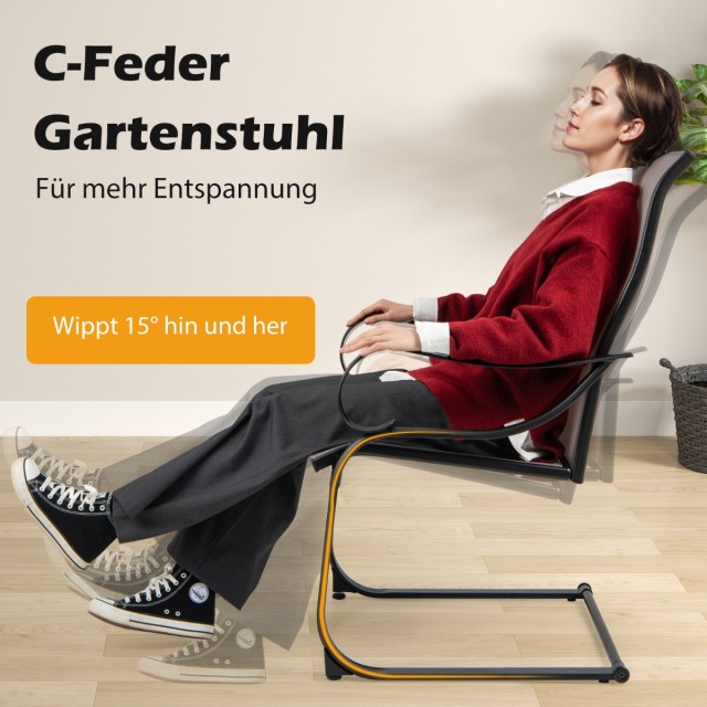 Costway Σετ 2 Κουνιστές Καρέκλες Εξωτερικού Χώρου με Μεταλλικό Σκελ... Costway Σετ 2 Κουνιστές Καρέκλες Εξωτερικού Χώρου με Μεταλλικό Σκελ...