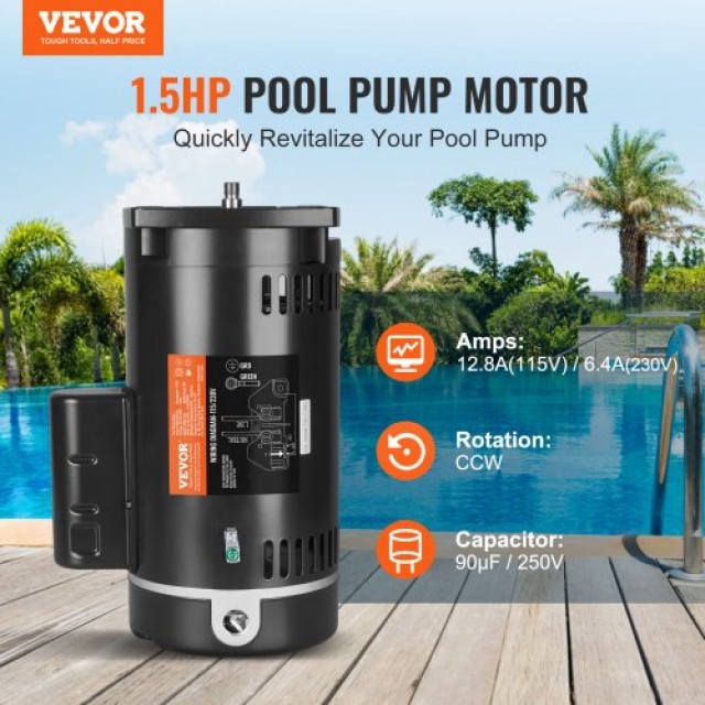 Αντλία Πισίνας VEVOR 1.5HP 115/230V  YCBDJ15HP56YPZUCCV9
