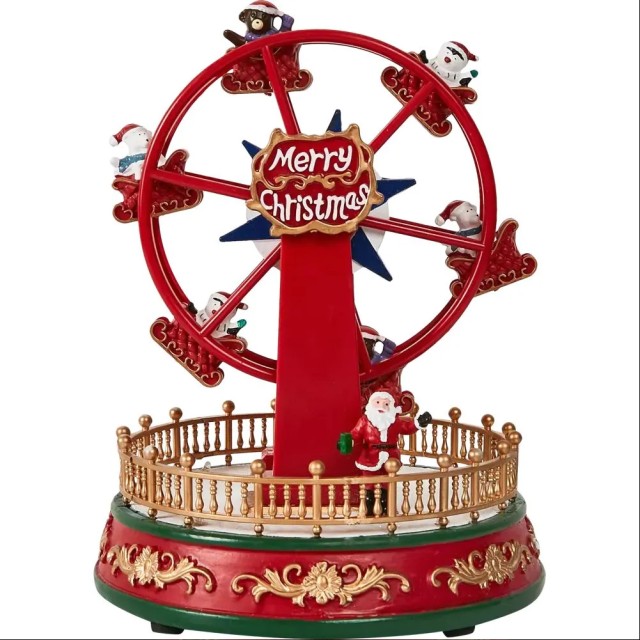 BAKAJI Χριστουγεννιάτικο Καρουζέλ Ρόδα Λούνα Παρκ Διακοσμητικό με Μ...