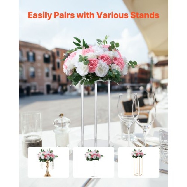 VEVOR Ροζ και Λευκές Μπάλες Λουλουδιών για Γάμους - Σετ 10 τεμαχίων... VEVOR Ροζ και Λευκές Μπάλες Λουλουδιών για Γάμους - Σετ 10 τεμαχίων...