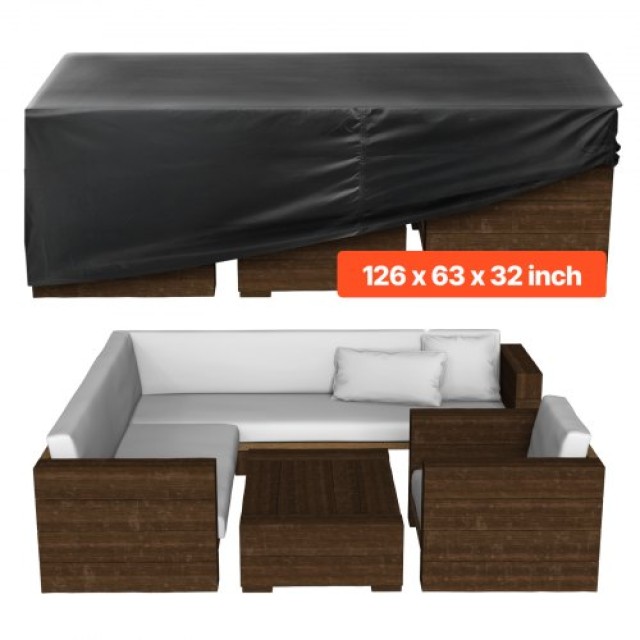 VEVOR Αδιάβροχο Κάλυμμα Επίπλων Κήπου 420D 126x63 FXJJZNJB1266BTTBB...