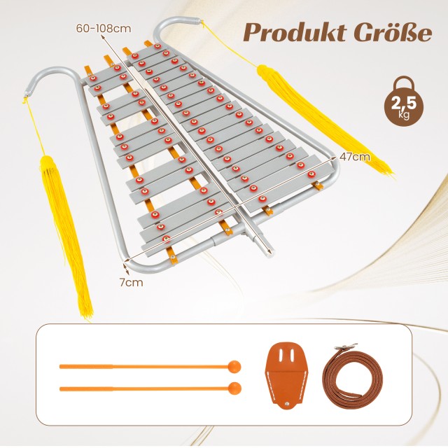 Costway 29-Νότων Γκλοκενσπίελ Από Αλουμίνιο με Ρυθμιζόμενη Λαβή MU1... Costway 29-Νότων Γκλοκενσπίελ Από Αλουμίνιο με Ρυθμιζόμενη Λαβή MU1...