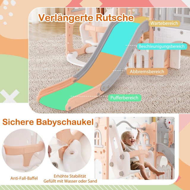 Costway Σετ με Τσουλήθρα, Κουνιστή Κούνια & Αναρρίχηση με Μπασκέτα ... Costway Σετ με Τσουλήθρα, Κουνιστή Κούνια & Αναρρίχηση με Μπασκέτα ...