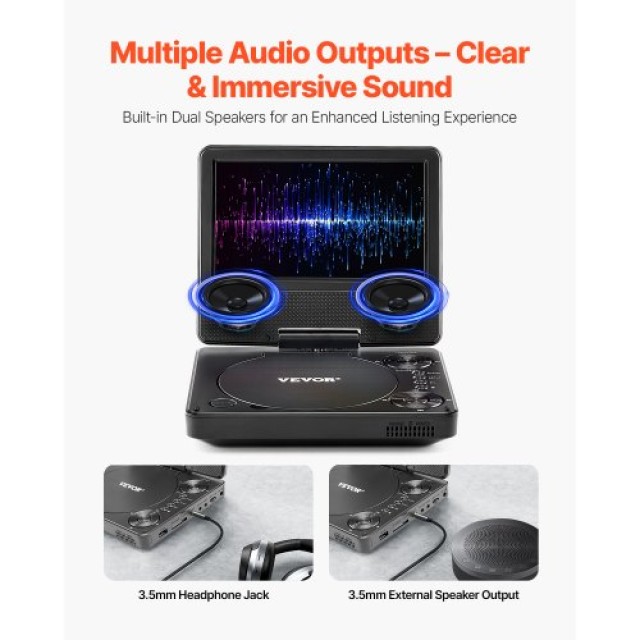 VEVOR Φορητό DVD Player με Οθόνη Περιστροφής 178 mm και 4ωρη Ενσωμα... VEVOR Φορητό DVD Player με Οθόνη Περιστροφής 178 mm και 4ωρη Ενσωμα...