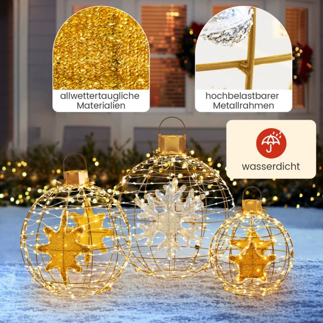 Costway  Σετ 3 LED Φωτιζόμενες Διακοσμητικές Σφαίρες για Κρέμασμα &... Costway  Σετ 3 LED Φωτιζόμενες Διακοσμητικές Σφαίρες για Κρέμασμα &...