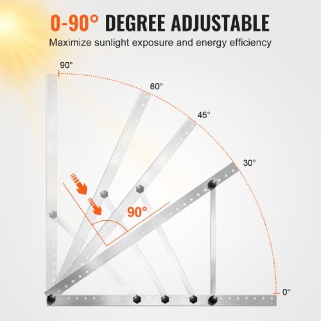 VEVOR  41 Ρυθμιζόμενες Βάσεις Ηλιακών Πάνελ 0-90°  KDJSJJ41IN00A6GZ7V0