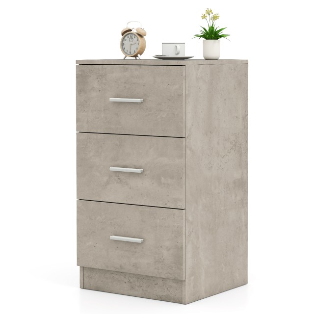 Costway Κομοδίνο με 3 Συρτάρια Υψηλής Γυαλάδας 37 x 34 x 66,5 εκ. σ...