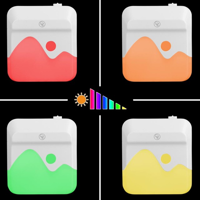 BAKAJI  2 Λάμπες Νυκτός LED με 3 Λειτουργίες RGB Λευκό Ρυθμιζόμενο Φωτισμό Σούρουπο  02837375