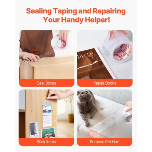 VEVOR Διαφανής Ταινία Συσκευασίας 6 Ρολά 65 Γιάρδες 2.7 Mil Heavy D... VEVOR Διαφανής Ταινία Συσκευασίας 6 Ρολά 65 Γιάρδες 2.7 Mil Heavy D...