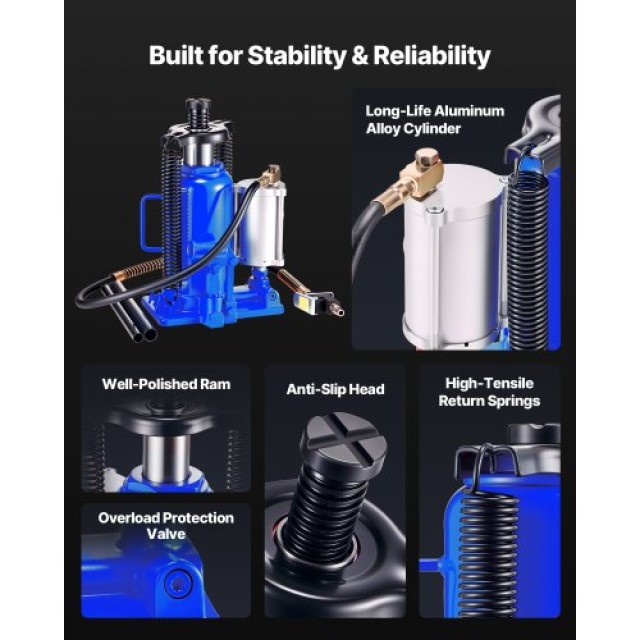 VEVOR Υδραυλικός Γρύλος Μπουκαλιού Υψηλής Ανύψωσης 20 Τόνων (44092l... VEVOR Υδραυλικός Γρύλος Μπουκαλιού Υψηλής Ανύψωσης 20 Τόνων (44092l...