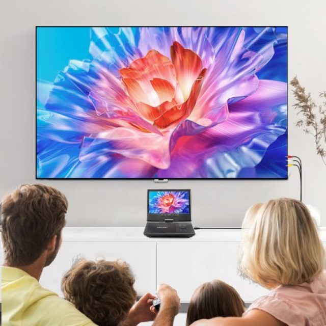 VEVOR Φορητό DVD Player με Οθόνη 228 mm και Ενσωματωμένη Μπαταρία 4...