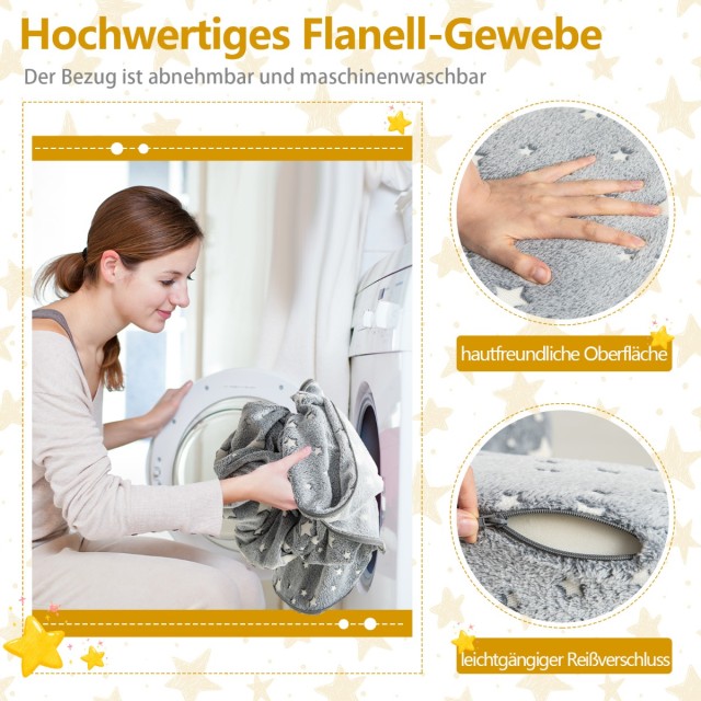 Costway Παιδικός Καναπές 2 σε 1 με Αποσπώμενο Κάλυμμα και Φωτισμό σ...