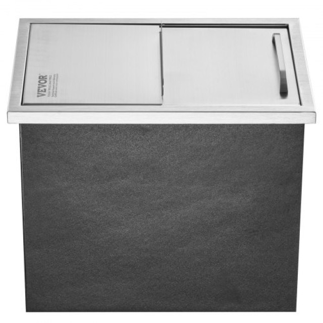 VEVOR Εντοιχιζόμενη Παγοθήκη, 18x12x14.5 Ανοξείδωτη, 40.9 qt, με Καπάκι & Αποστράγγιση  QRSCBCHG18LXZOFABV0