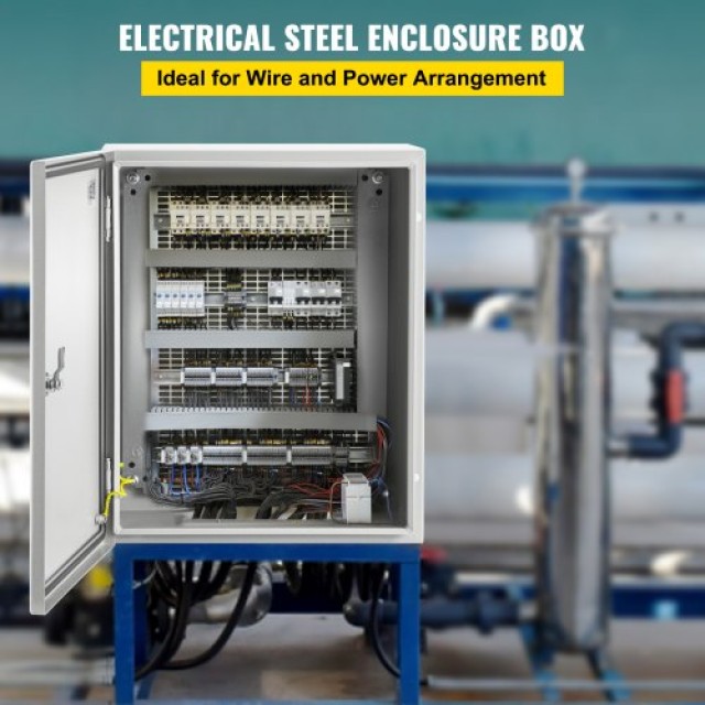VEVOR NEMA Χαλύβδινο Κουτί 20x16x10 NEMA 4X, IP66 Αδιάβροχο & Ανθεκτικό στη Σκόνη, Εξωτερικού/Εσωτερικού Χώρου, με Πλάκα Στήριξης  DQXJSTCFS50X40X25V0
