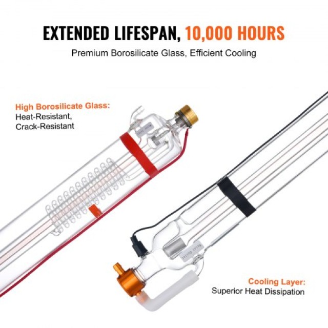 VEVOR  Σωλήνας Laser CO2 90W 1250mm από Βοριοπυριτικό Γυαλί για Κοπτικό Laser CO2JGG90W000YYZS2V9