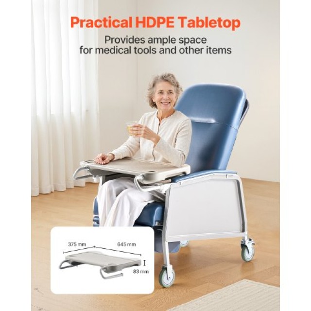 VEVOR Καρέκλα Γηριατρική Ανακλινόμενη με Δίσκο & 4 Ρόδες LNTYLNTYSD...