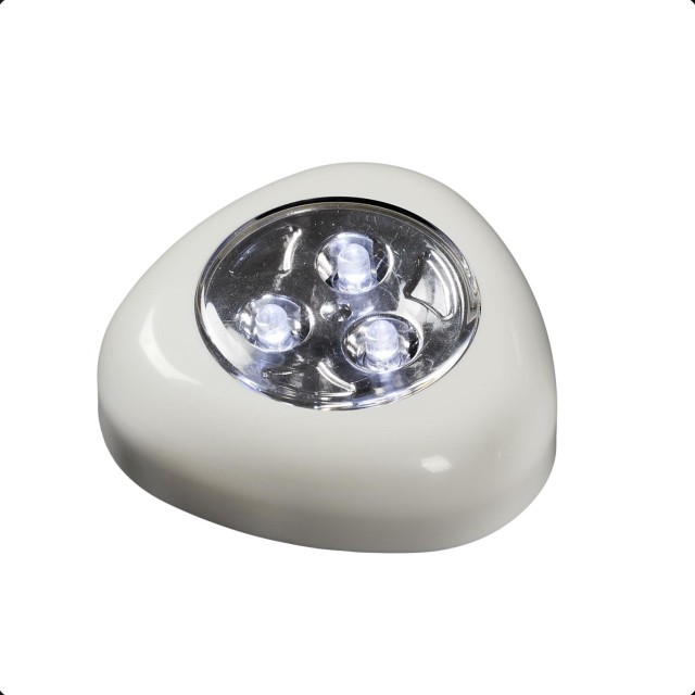 JE CHERCHE UNE IDEE Σετ 3x Λευκά Αυτοκόλλητα LED Φωτάκια Πίεσης  LT...