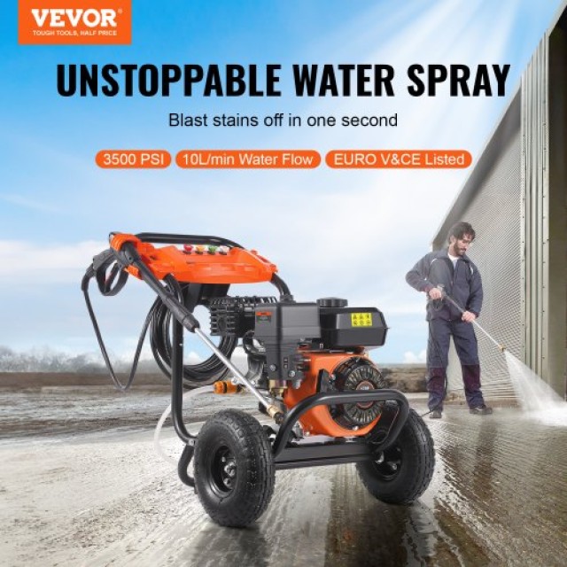 VEVOR  Πλυστικό Μηχάνημα Βενζίνης 3500 PSI 10L/min 2.6 GPM με 5 Ακρ...