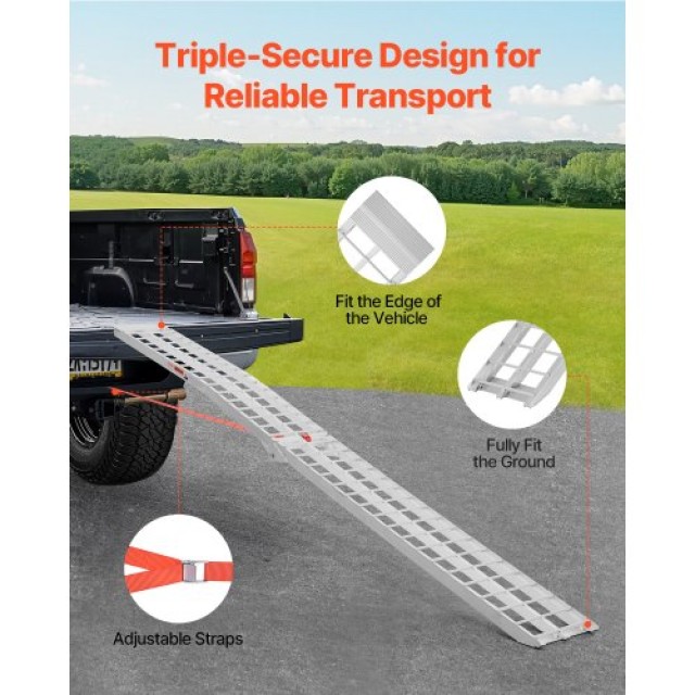 VEVOR 600 lbs Αλουμινένιες Ράμπες Φόρτωσης με Λαβές ZZGPDLZ600LBEZY...