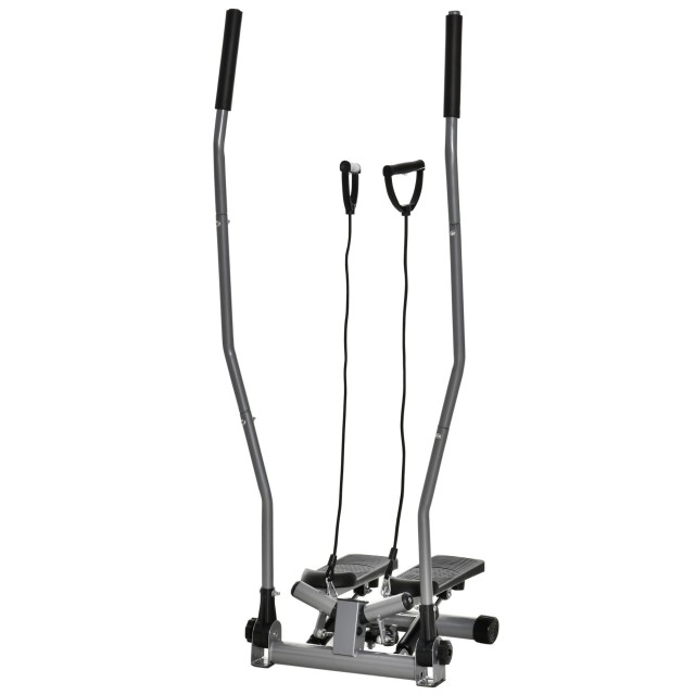 HOMCOM Ασημένιο Stepper Fitness με Λαβή και Οθόνη LCD, Διαστάσεις: 40x30x20 cm A90-281V01