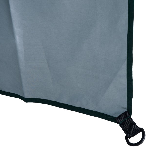 Outsunny Beach and Garden Parasol Φ220cm με κουβούκλιο, πολυεστέρα και μέταλλο, σκούρο πράσινο και λευκό 84D-038GN