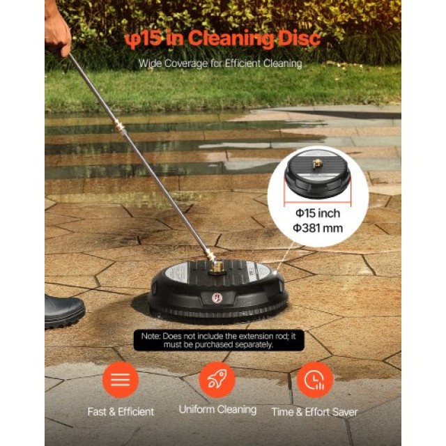 VEVOR Πλυστικό Επιφανειών 15 με 4 Τροχούς 3000 PSI Μαύρο GYQXJBMQJQYPMS832V0