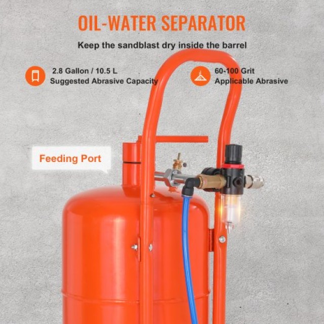 VEVOR  Αμμοβολή 5 Γαλονιών 60-110 PSI με 4 Ακροφύσια PSG5JL6125PS7X...