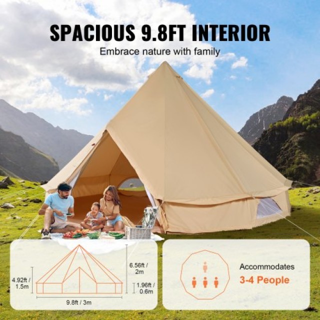 VEVOR Σκηνή Καμπάνας 4 Εποχών 3m για 4 Άτομα  FBZXZP3MMGBZ2X4C2V0