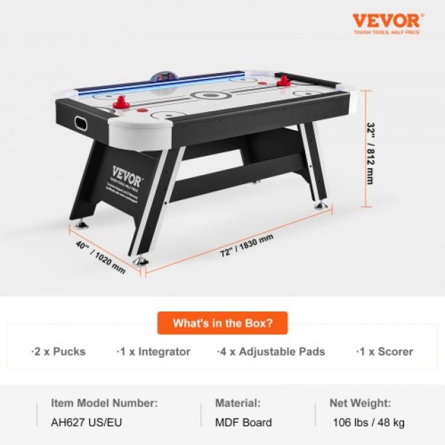 VEVOR Αεροκίνητο Τραπέζι Χόκεϊ με LED Σκορ DZJFKQQGQZ80D80L1V2