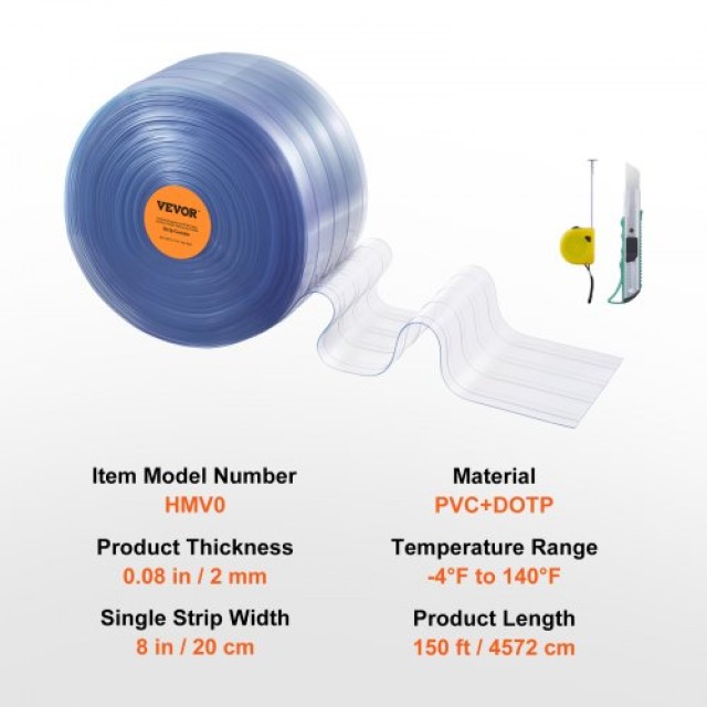 Ριγέ Κουρτίνα PVC VEVOR 150x8 για Ψυγεία/Καταψύκτες  JPVC150X81PCSPM3NV0